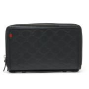 Pre-owned Leather clutches Gucci Vintage , Black , Dames