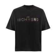 T-shirt met warmgedrukte print John Richmond , Black , Heren