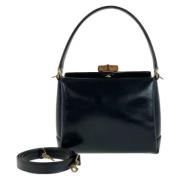 Pre-owned Leather handbags Gucci Vintage , Black , Dames