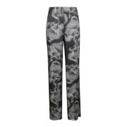 Zwarte Paddestoelprint Broek Anine Bing , Black , Dames