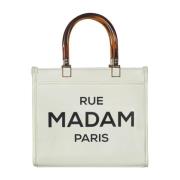 Witte Mini Tote Tas Rue Madam , Beige , Dames