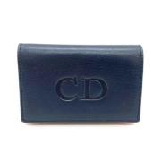 Pre-owned Leather wallets Dior Vintage , Blue , Dames