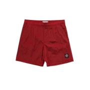 Rode Compass Logo Zwemshorts Stone Island , Red , Heren