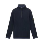 Wollen trui met ritssluiting Stone Island , Blue , Heren