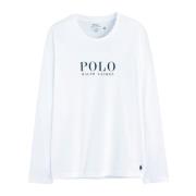 Lange Mouw Polo Shirt voor Mannen Ralph Lauren , White , Heren