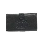 Pre-owned Leather wallets Chanel Vintage , Black , Dames