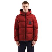 Heren Winter Donsjack met Horizontaal Quilten RefrigiWear , Red , Here...