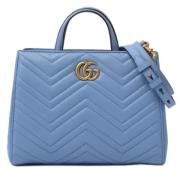 Pre-owned Leather handbags Gucci Vintage , Blue , Dames