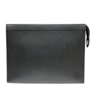 Pre-owned Leather clutches Louis Vuitton Vintage , Black , Heren