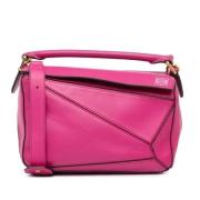 Pre-owned Leather handbags Loewe Pre-owned , Pink , Dames