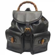 Pre-owned Leather backpacks Gucci Vintage , Black , Dames