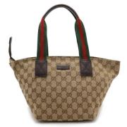 Pre-owned Canvas totes Gucci Vintage , Beige , Dames