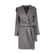 Korte wollen wikkeljas met capuchon Max Mara Studio , Gray , Dames