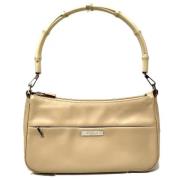 Pre-owned Leather handbags Gucci Vintage , Beige , Dames