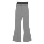 Gelaagde geweven broek Sportmax , Gray , Dames