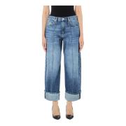 Cropped Straight Leg Broek Liu Jo , Blue , Dames