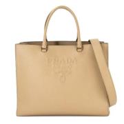 Pre-owned Leather handbags Prada Vintage , Beige , Dames