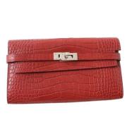 Pre-owned Leather wallets Hermès Vintage , Red , Dames