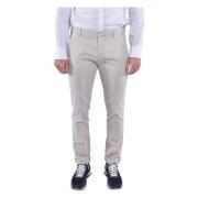 Slimme Chino Broek met Lage Taille Dondup , White , Heren