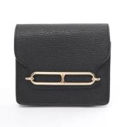 Pre-owned Leather wallets Hermès Vintage , Black , Dames