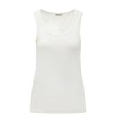 Witte Tanktop Mouwloos Ronde Hals Moncler , White , Dames