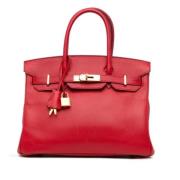 Pre-owned Leather handbags Hermès Vintage , Red , Dames