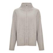 Elegant Merino Zip-Up Sweater Alice - Gray Cesare Gaspari , Gray , Dam...