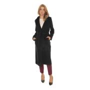 Lange wollen jas met sjaalkraag Max Mara Studio , Black , Dames