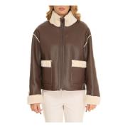 Omkeerbare shearling jas met bontafwerking Pennyblack , Brown , Dames