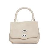 Elegante witte leren handtas Zanellato , Beige , Dames