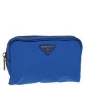 Pre-owned Leather pouches Prada Vintage , Blue , Dames