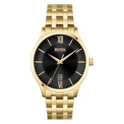 Gouden Roestvrij Stalen Quartz Herenhorloge Hugo Boss , Yellow , Heren