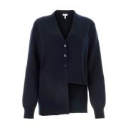 Blauwe Asymmetrische Cashmere Cardigan Loewe , Blue , Dames