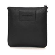 Leren schoudertas met verstelbare band Emporio Armani , Black , Heren