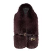 Aubergine Fox Stola Elegante Mode Accessoire Fendi , Brown , Dames