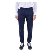 Slim Fit Chino met omslag Re-Hash , Blue , Heren