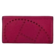 Pre-owned Leather wallets Hermès Vintage , Pink , Dames