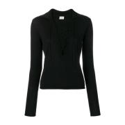 Zwarte Kasjmier Zijden V-Hals Blouse Saint Laurent , Black , Dames