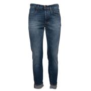 Katoenen Marotta Broek met 5 Zakken Siviglia , Blue , Heren