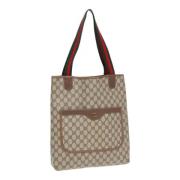 Pre-owned Leather totes Gucci Vintage , Beige , Dames