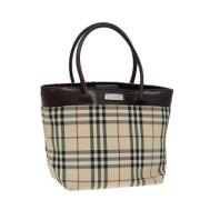 Pre-owned Fabric totes Burberry Vintage , Beige , Dames