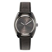 Zwarte Leren Dames Quartz Horloge Adidas , Black , Dames