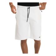 Stretchstof trekkoord shorts met zakken Boss , White , Heren