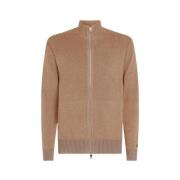 Zip Thru Mouline Sweater Tommy Hilfiger , Beige , Heren