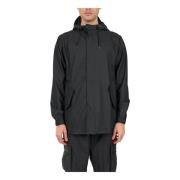 Waterdichte Fishtail Jas met Capuchon Rains , Black , Heren