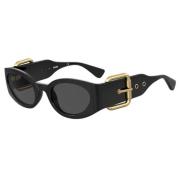 Zwarte Resin Dames Zonnebril Moschino , Black , Dames