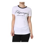 Eleganza Print Katoenen T-shirt Vrouwen Dolce & Gabbana , White , Dame...