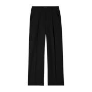 Flowing Techno-Crêpe Geplooide Wijde Broek Luisa Cerano , Black , Dame...