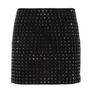 Zwarte rok met studs en ritssluiting Sportmax , Black , Dames