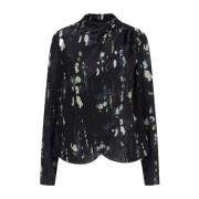 Wikkeltop met tie-dye print Dante 6 , Black , Dames